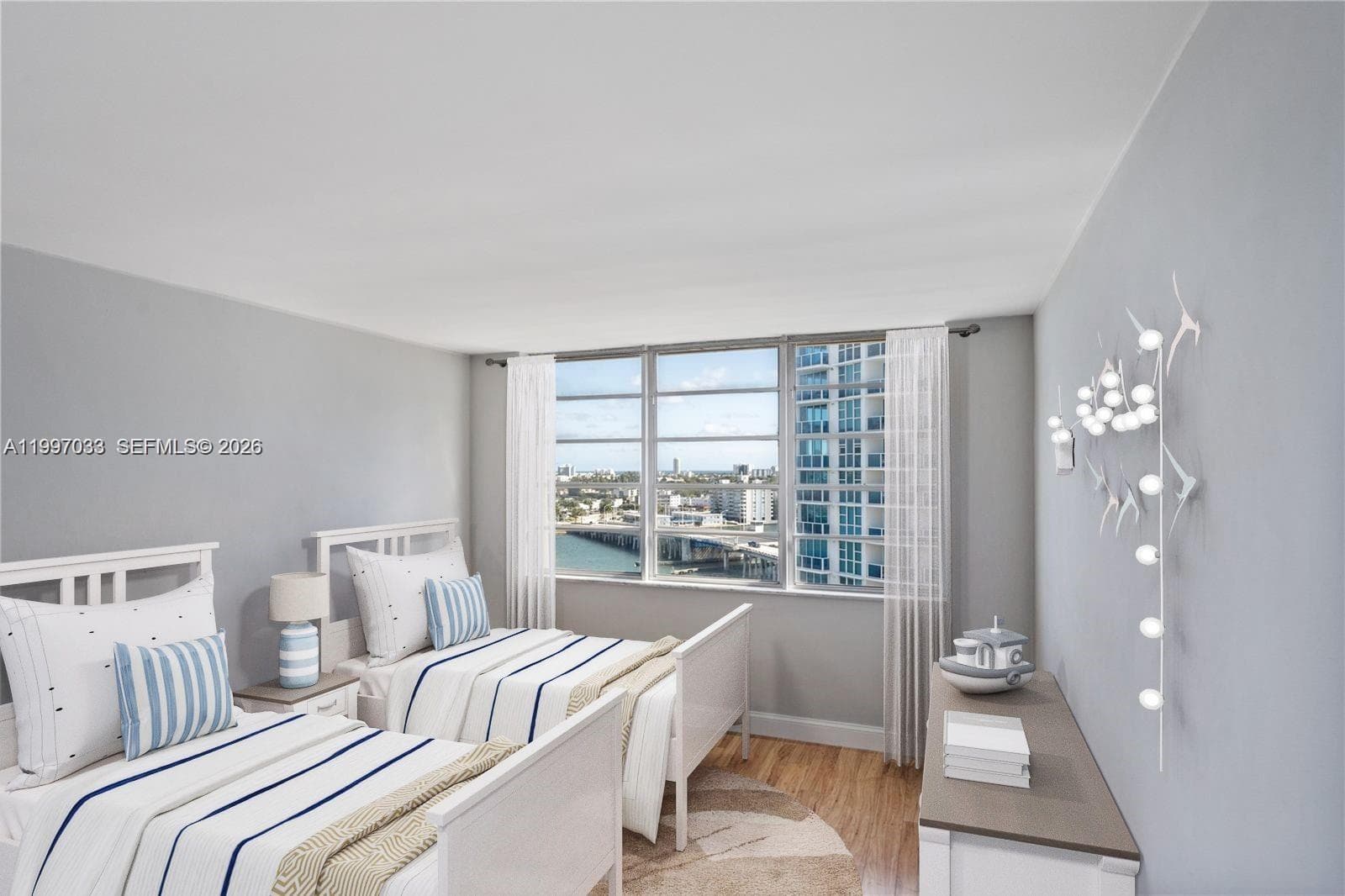 Virtually staged Guest bedroom