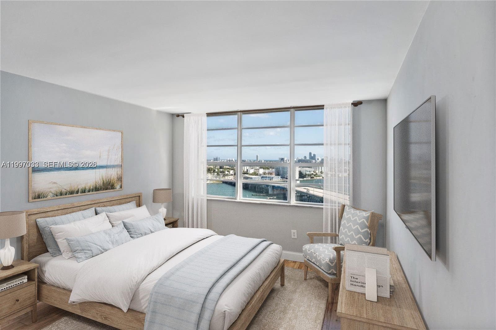 Virtually staged Master bedroom