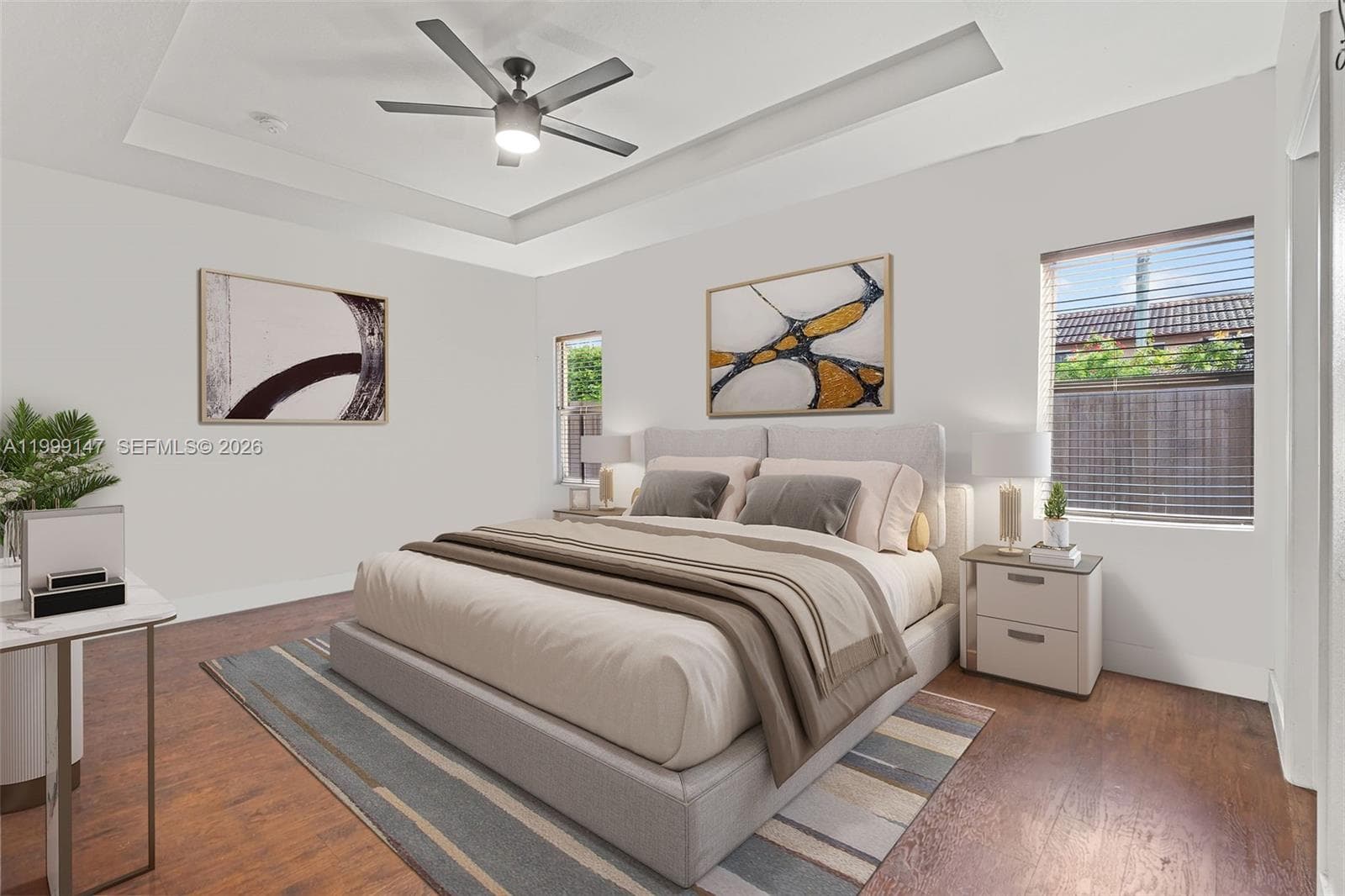 staged master bedroom