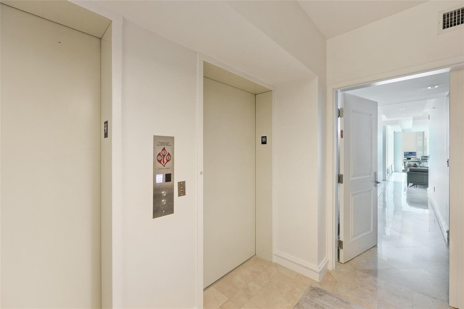 elevator in foyer