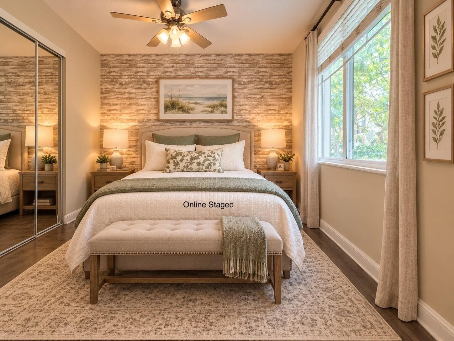 Online staged 1st flr bedroom