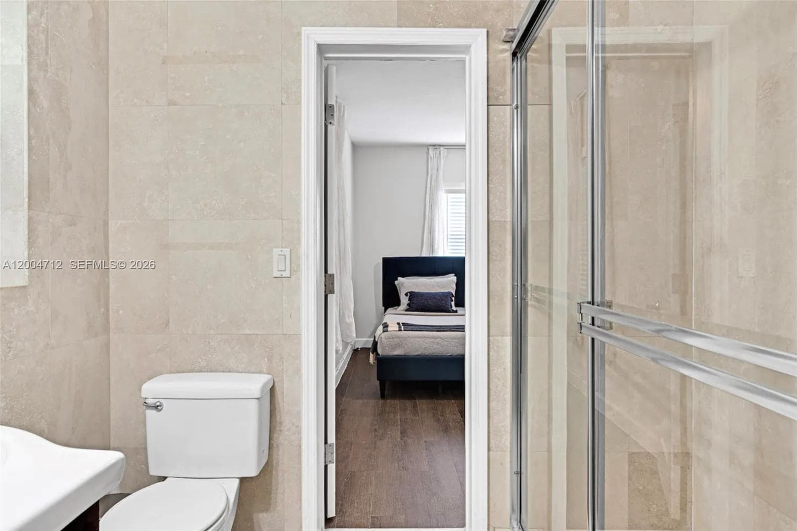 Jack-and-Jill bathroom connecting the second and third bedrooms