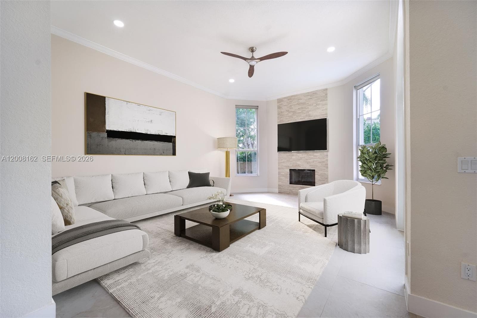 Virtually Staged Family Room