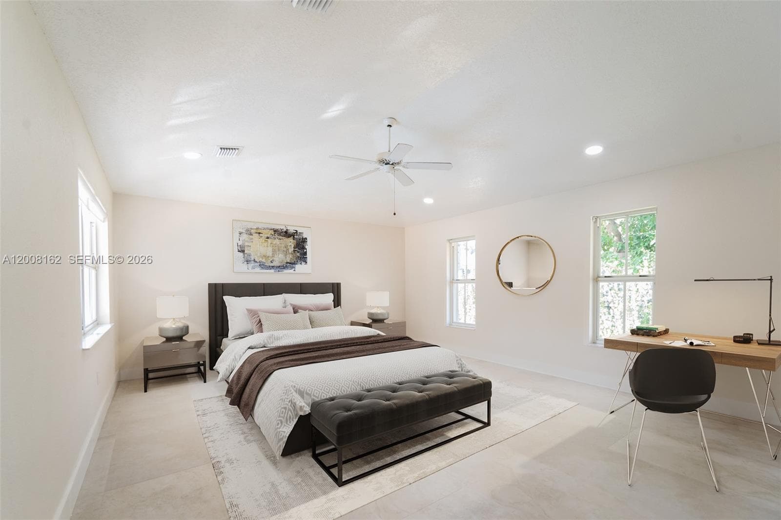 Virtually Staged Primary Bedroom