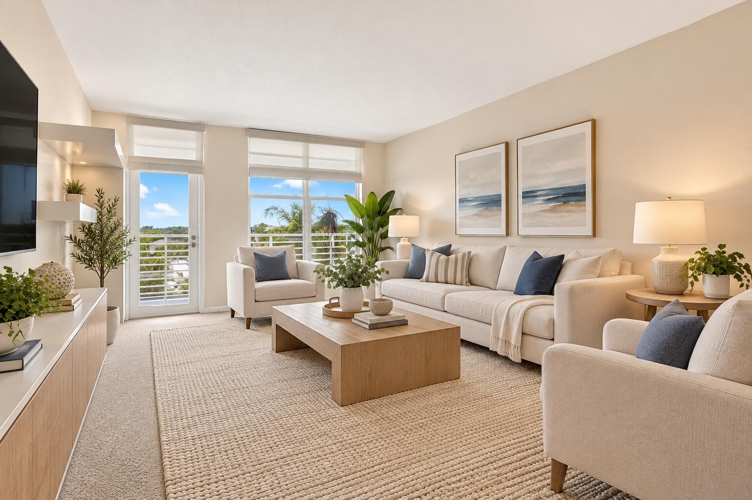 Airy Coastal-Luxe Living Room