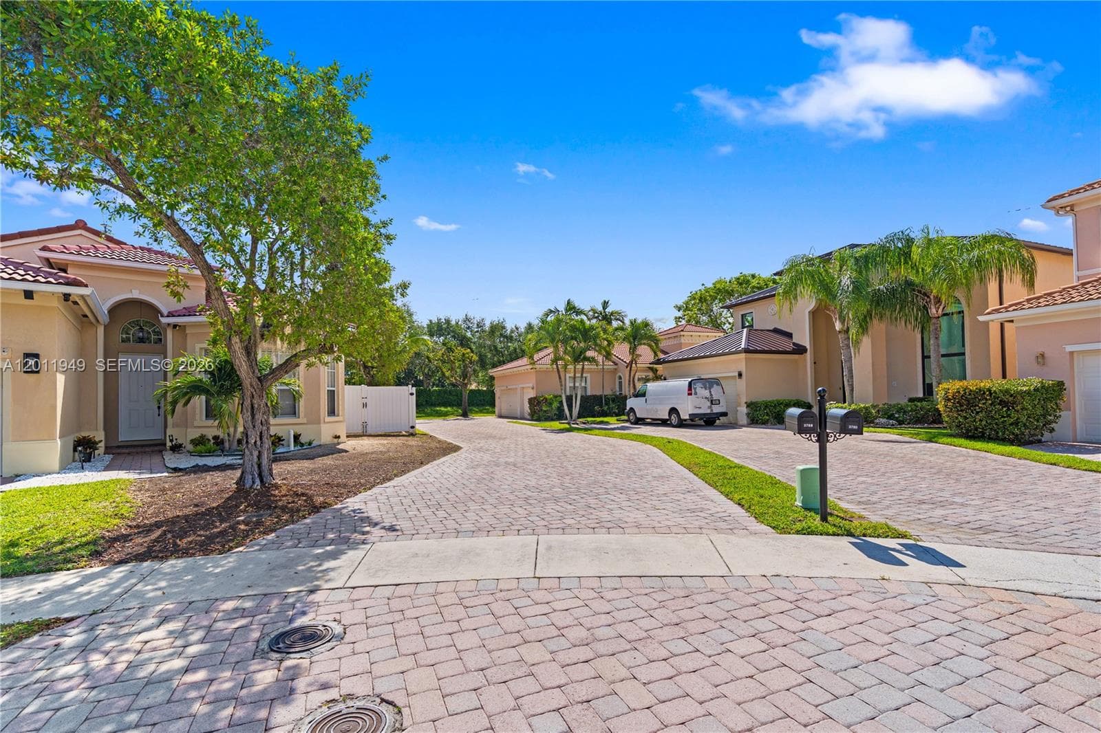Expansive driveway for many cars