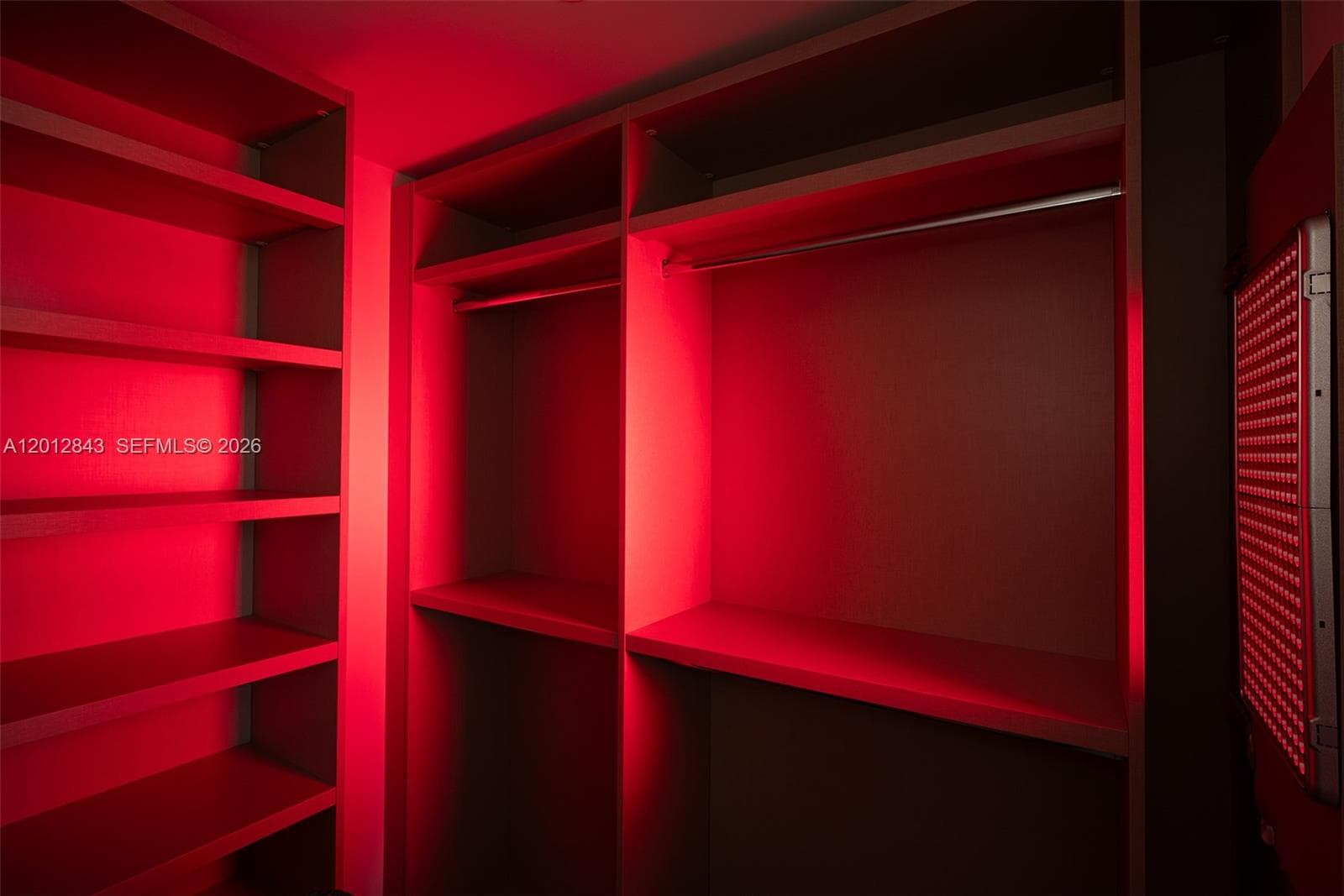 Red light therapy in closet