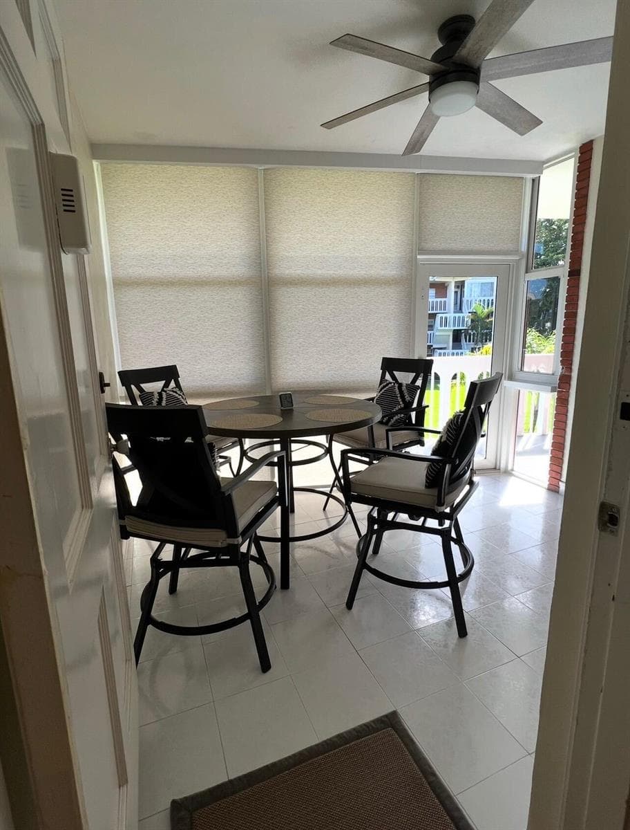 Florida room with shades