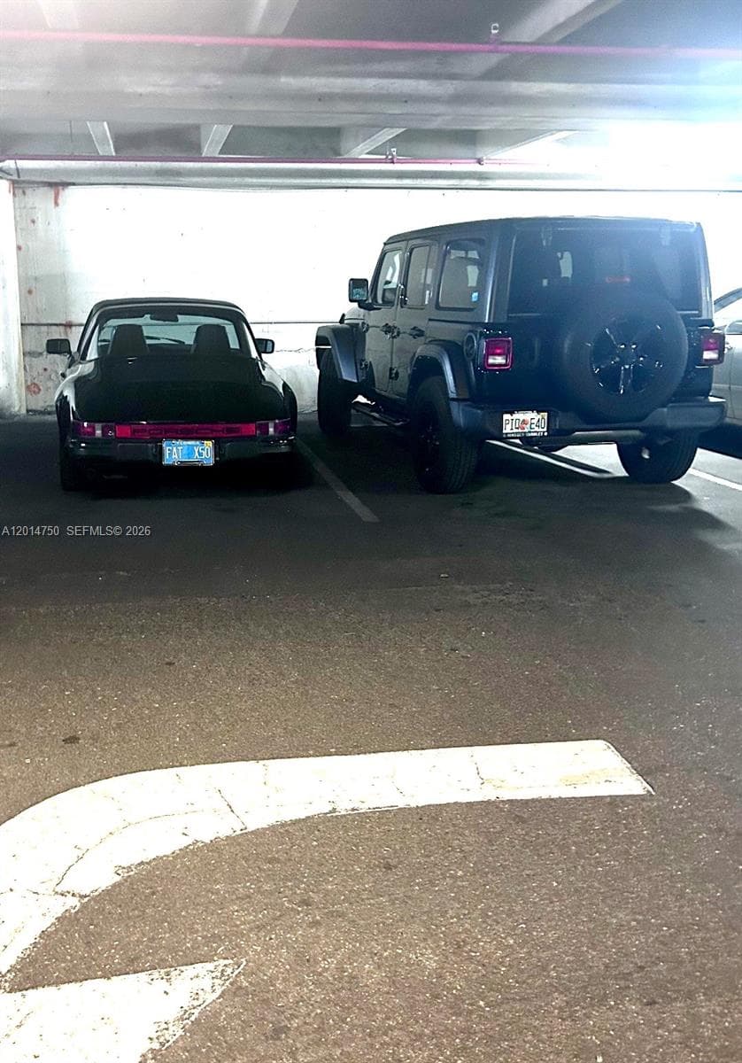 2 Parking spaces side by side.