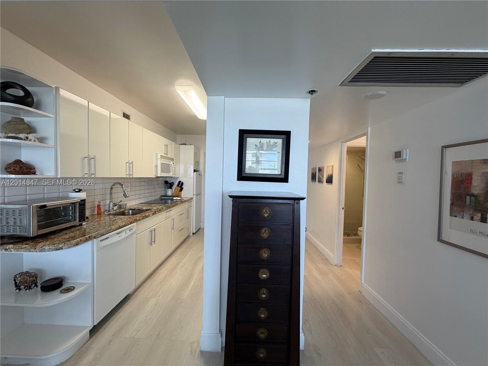 Hallway to access kitchen,  bathroom