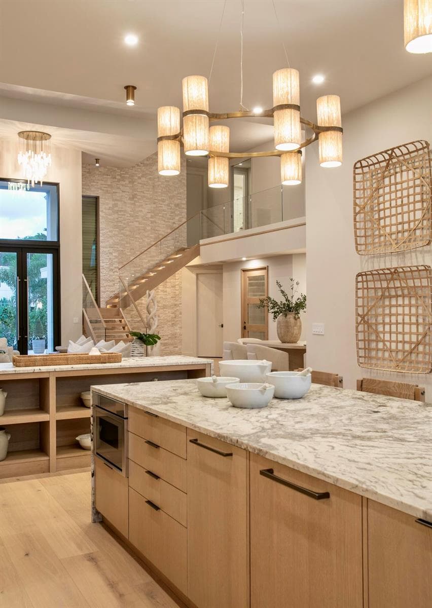 EVENING VIEW KITCHEN TO LIVING