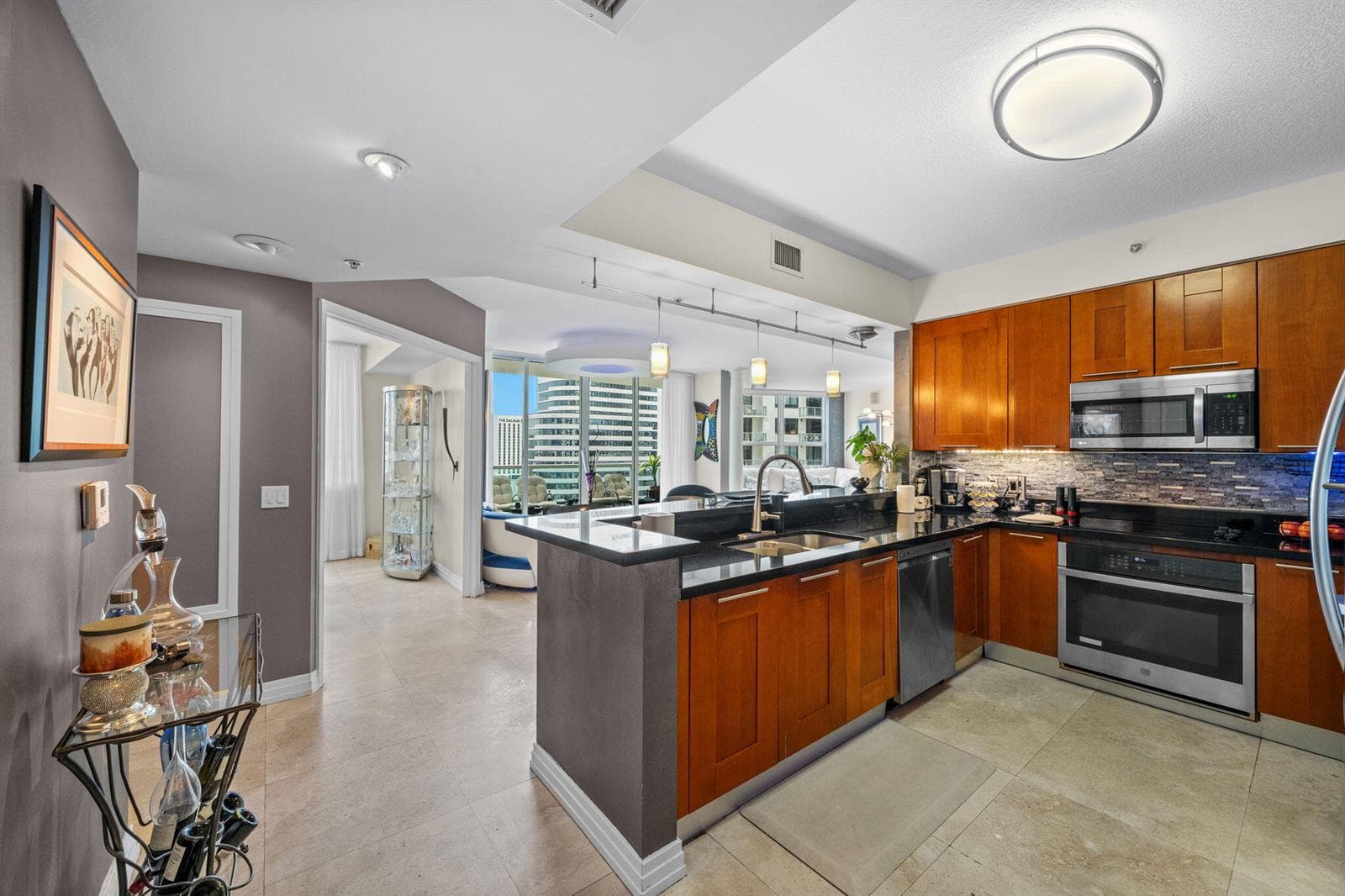 Kitchen with wood cabinetry