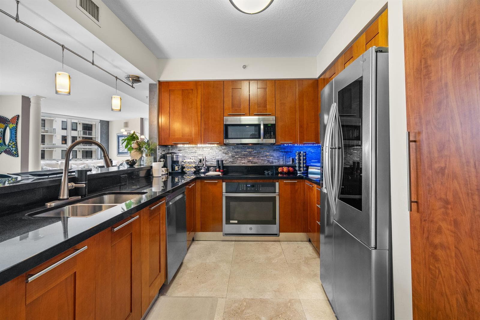 Kitchen with wood cabinetry