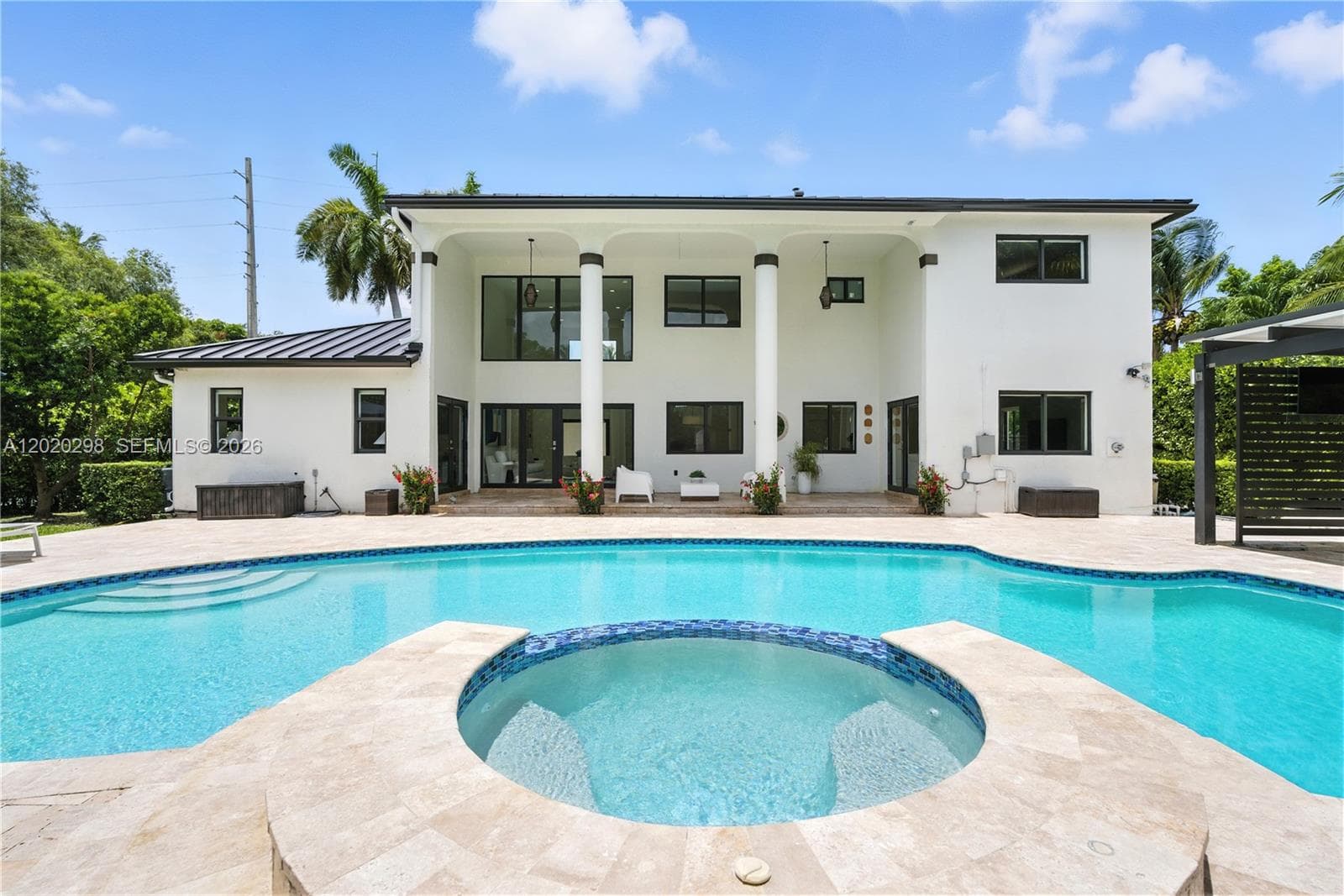 spacious pool and beautiful backyard