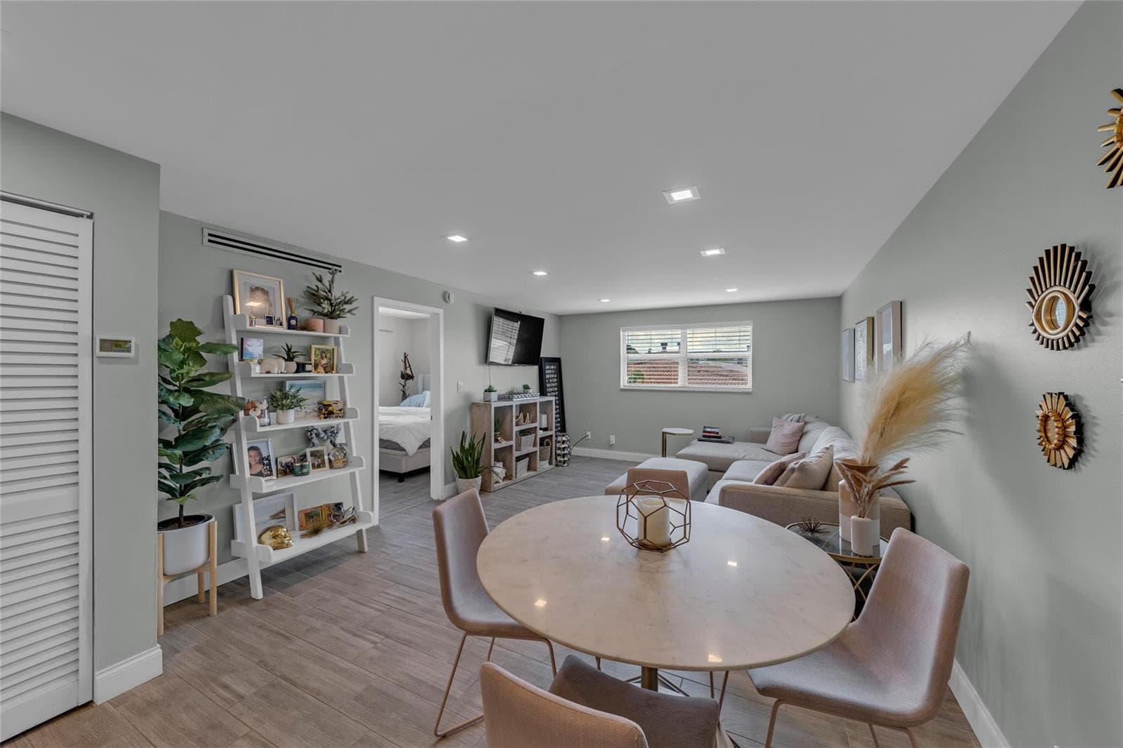 combination dining and living area