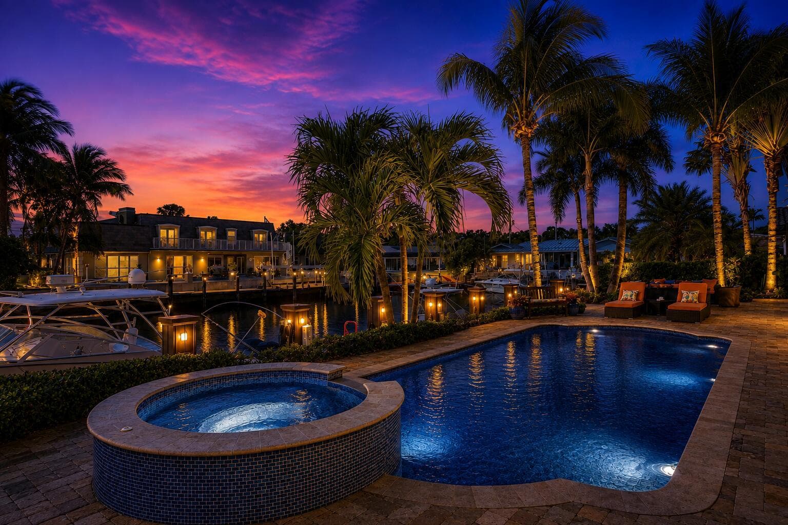 Twilight pool/spa