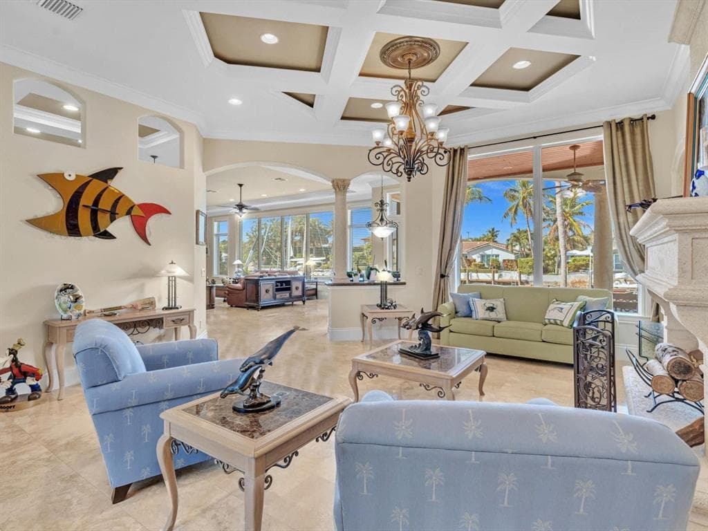 Living room with waterview