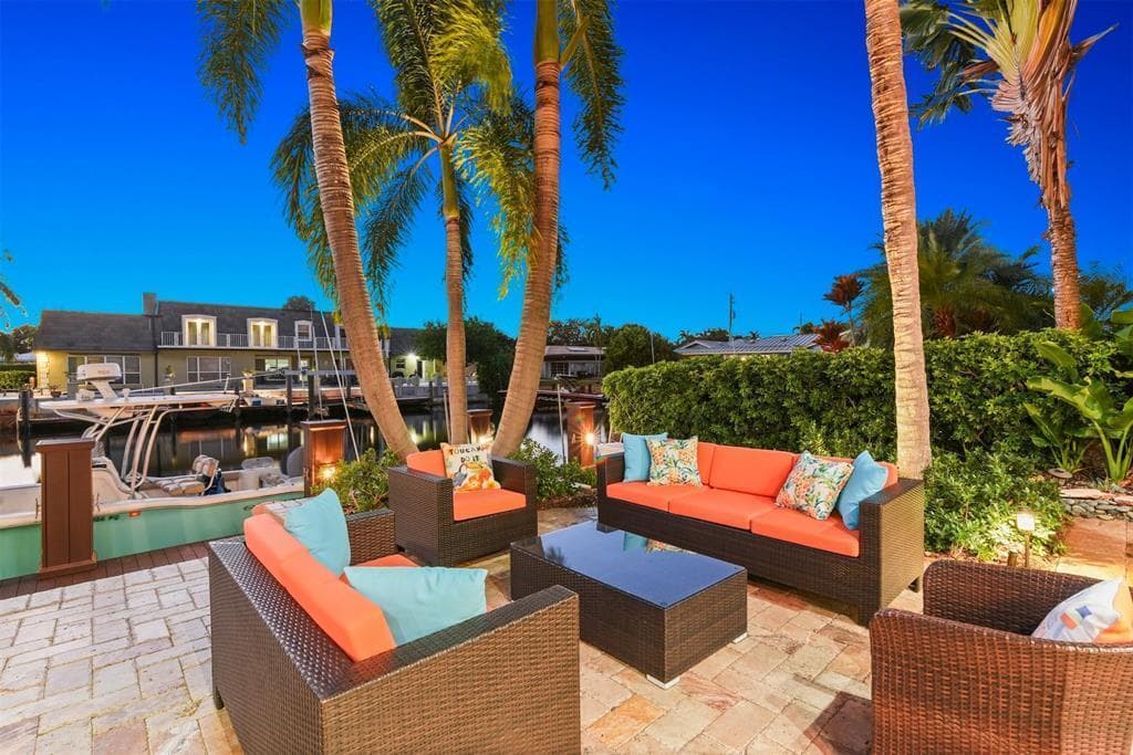 Backyard lounge area