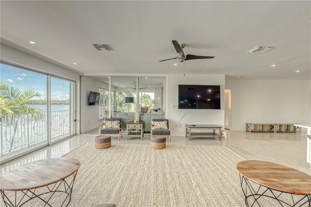 view from living to enclosed patio