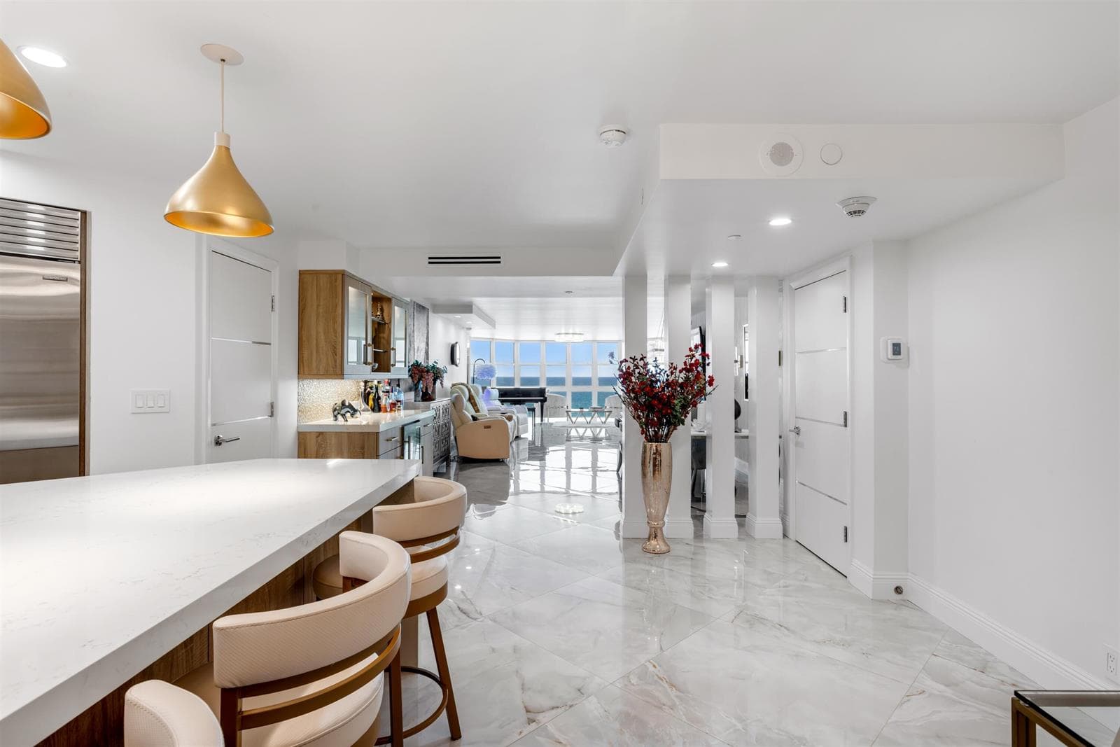 KITCHEN TO OCEANVIEW LIVING ROOM