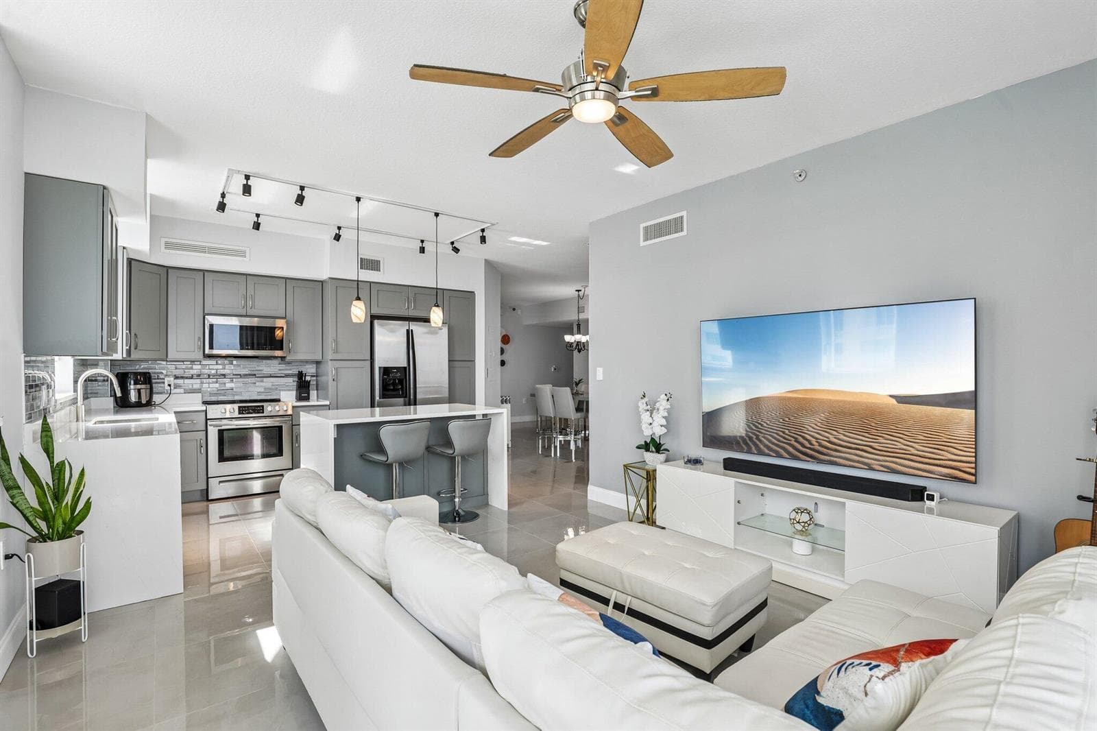 Living Area Open to Kitchen