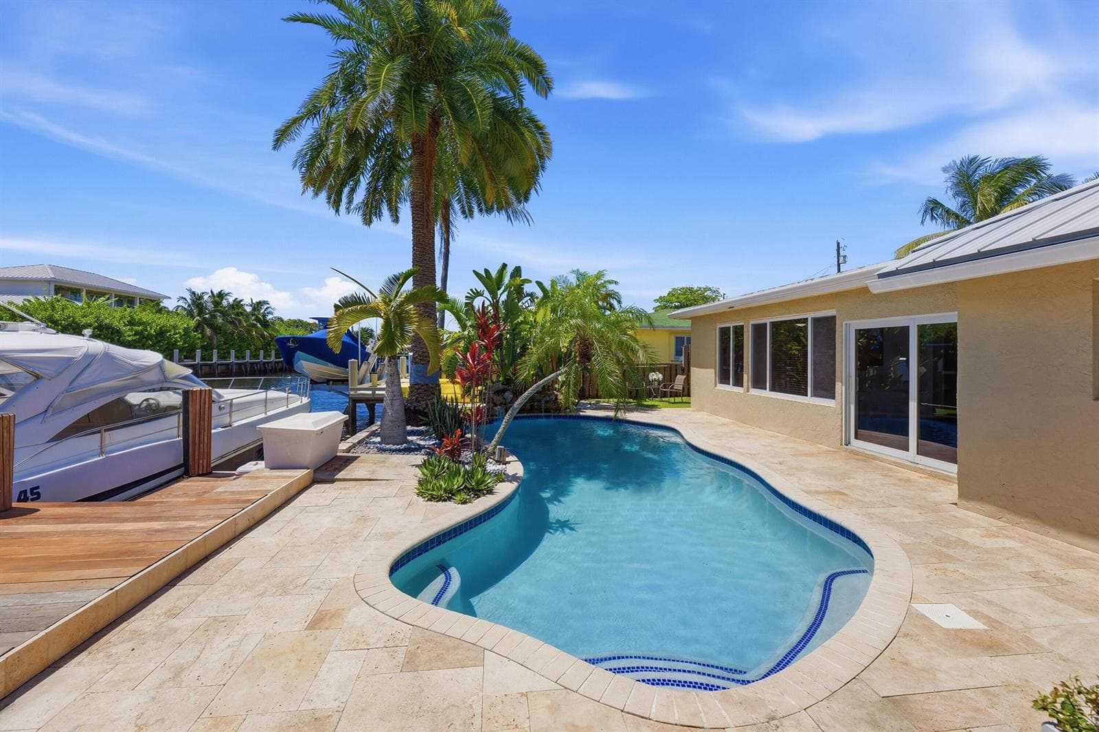 Waterfront Pool, Patio & Dock