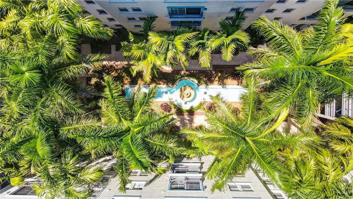 Aerial of garden