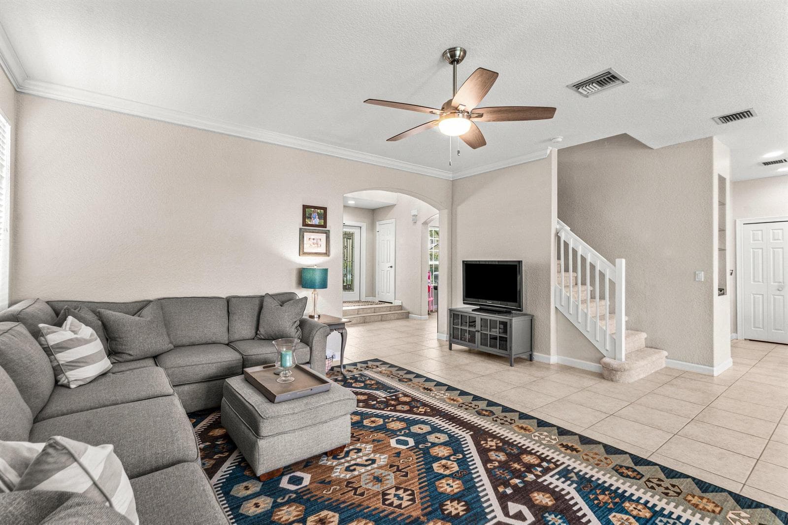 Family Room to Entry: Stairs ~ 8215 Calt