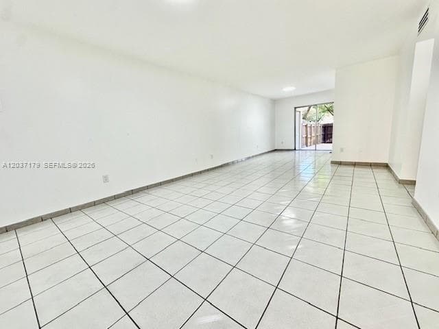 Entry, living room, dining