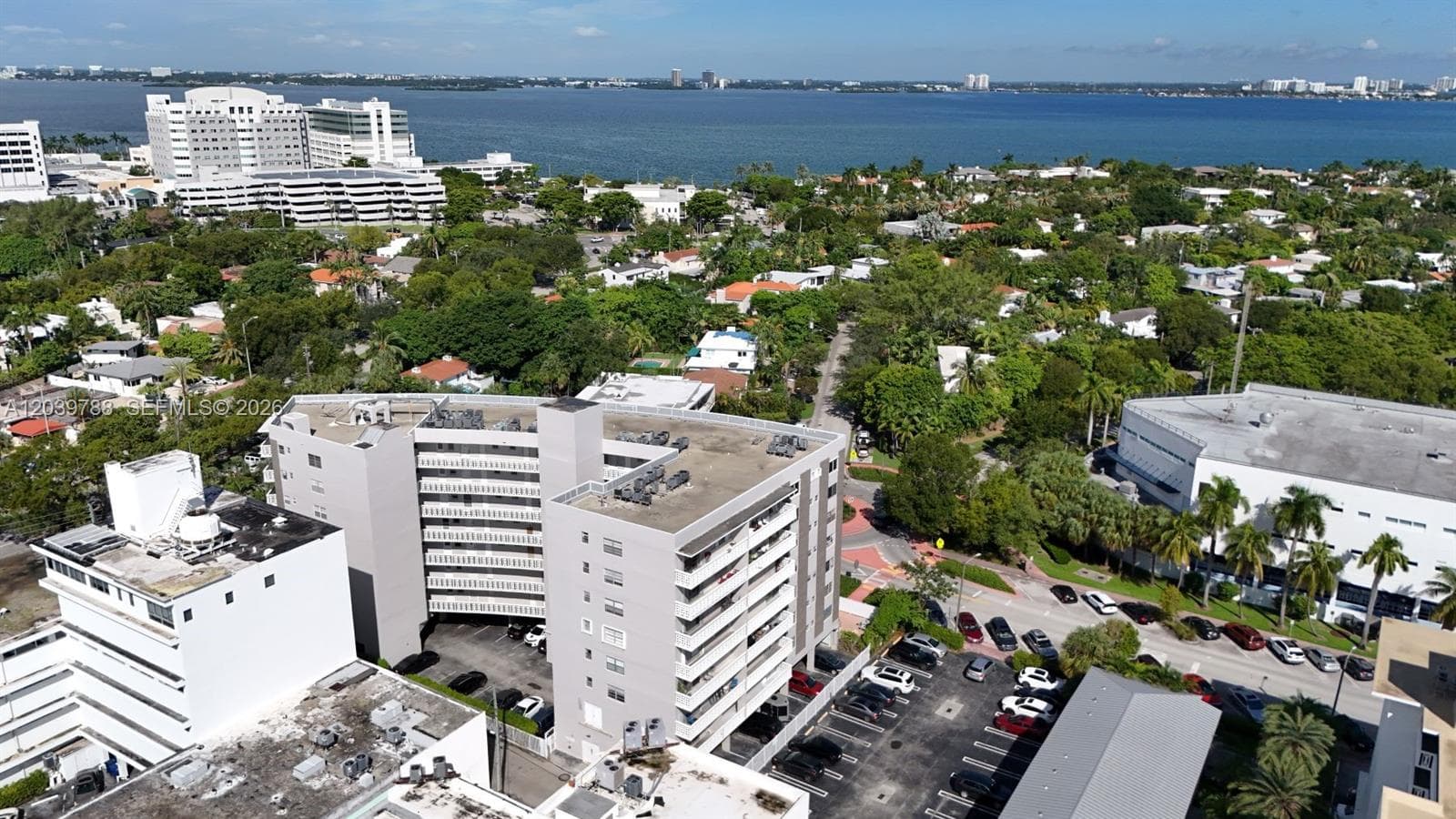 Aerial view looking northwest to Biscayne Bay