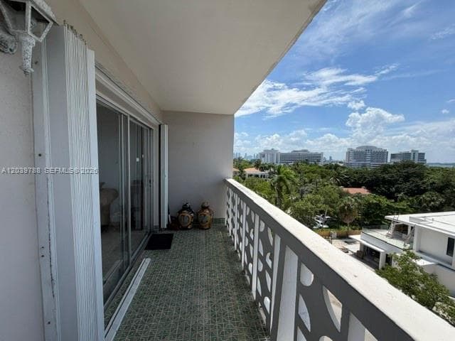 Balcony showing hurricane shutters