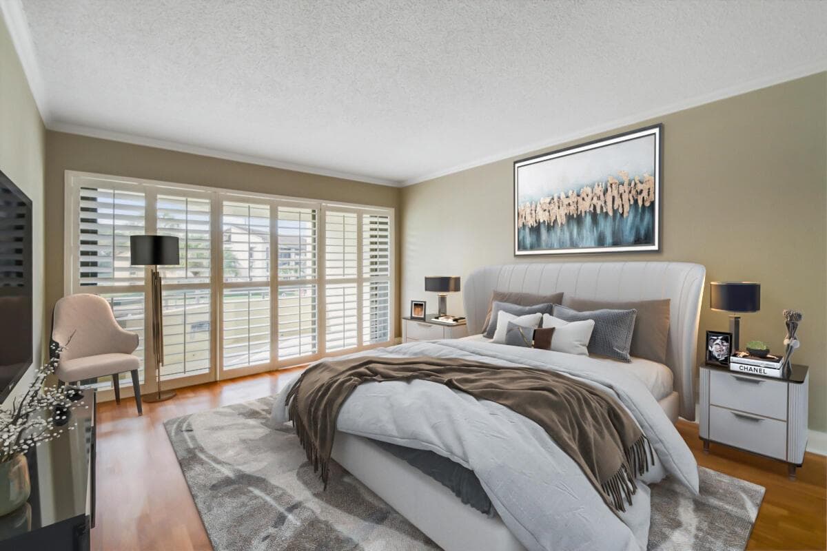 43v Master Bedroom to private balcony
