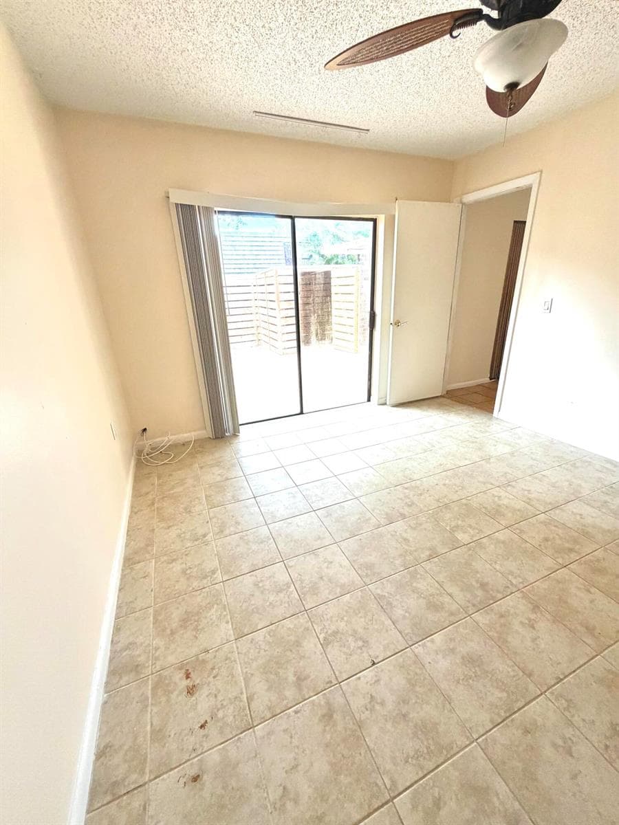 Bonus room overlooks patio