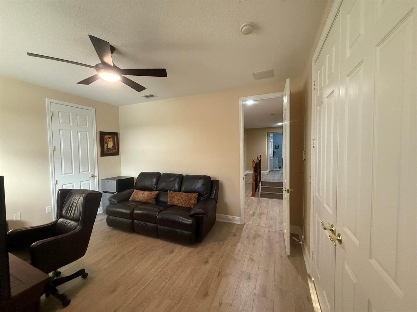 Room off primary suite office or bedroom