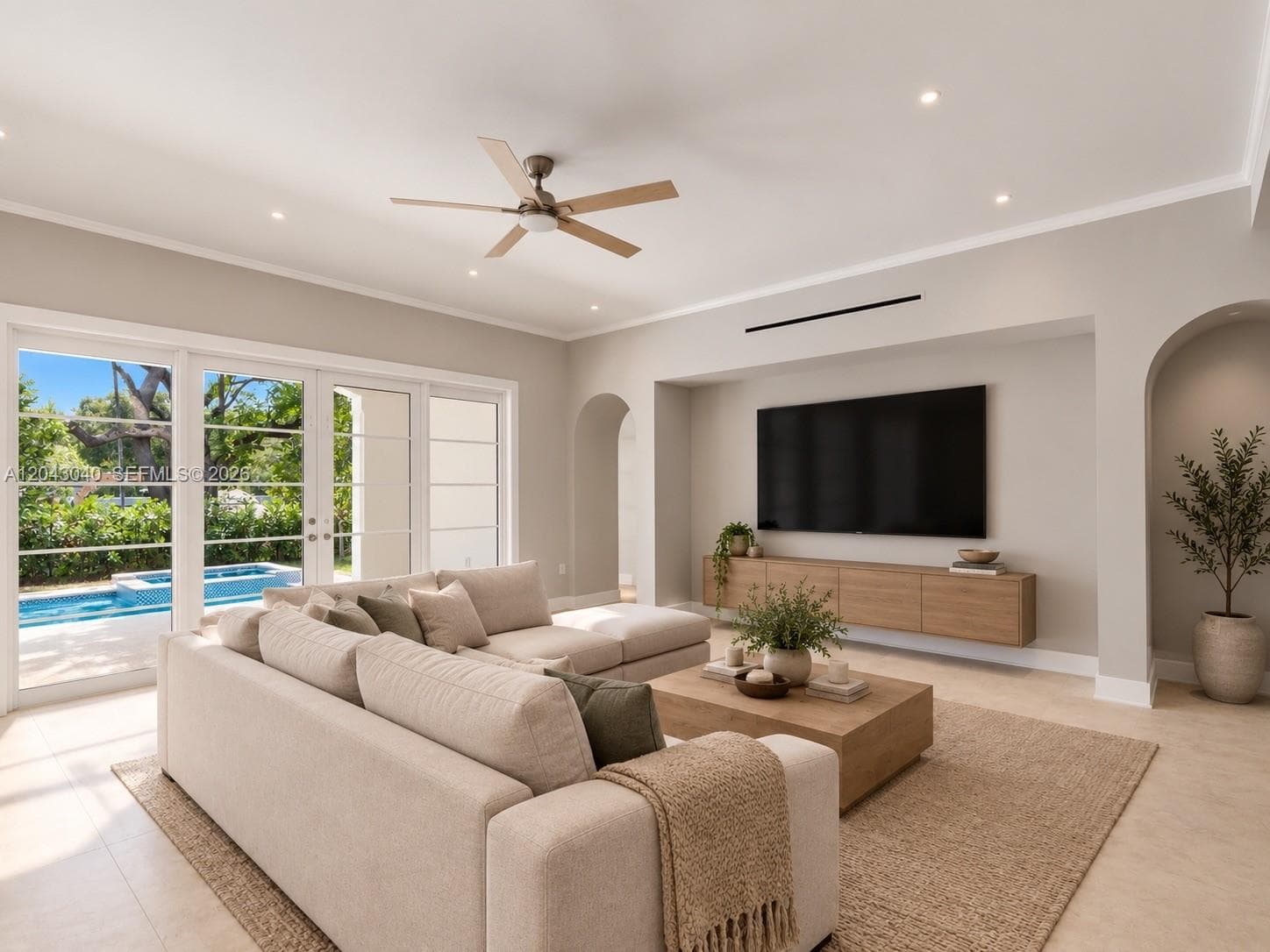 Living Room with Patio/Pool View