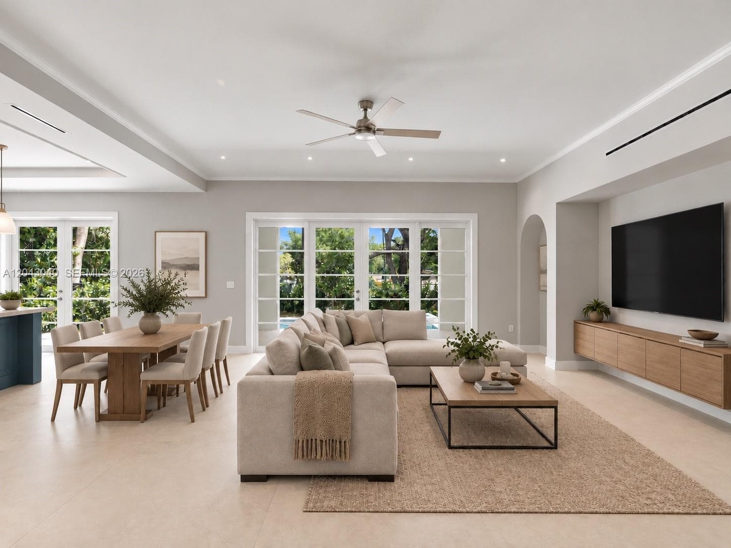 Living Room with Patio/Pool View