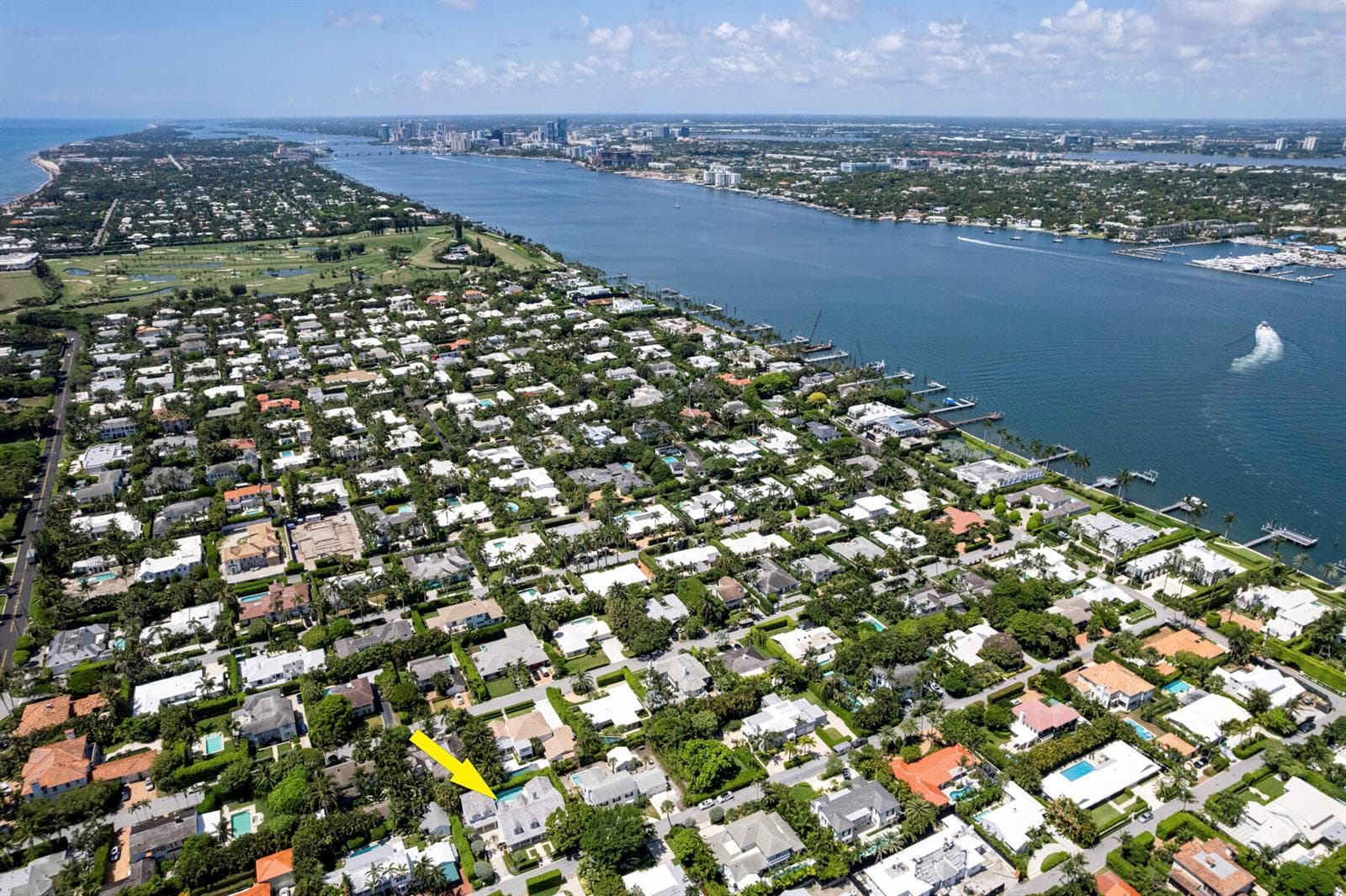 Aerial southwest of home