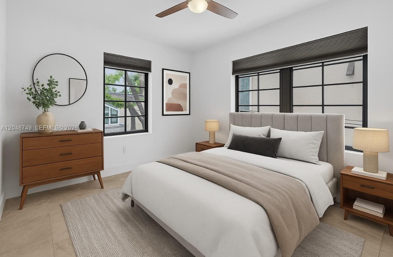 Virtually rendered furniture and decor second bedroom