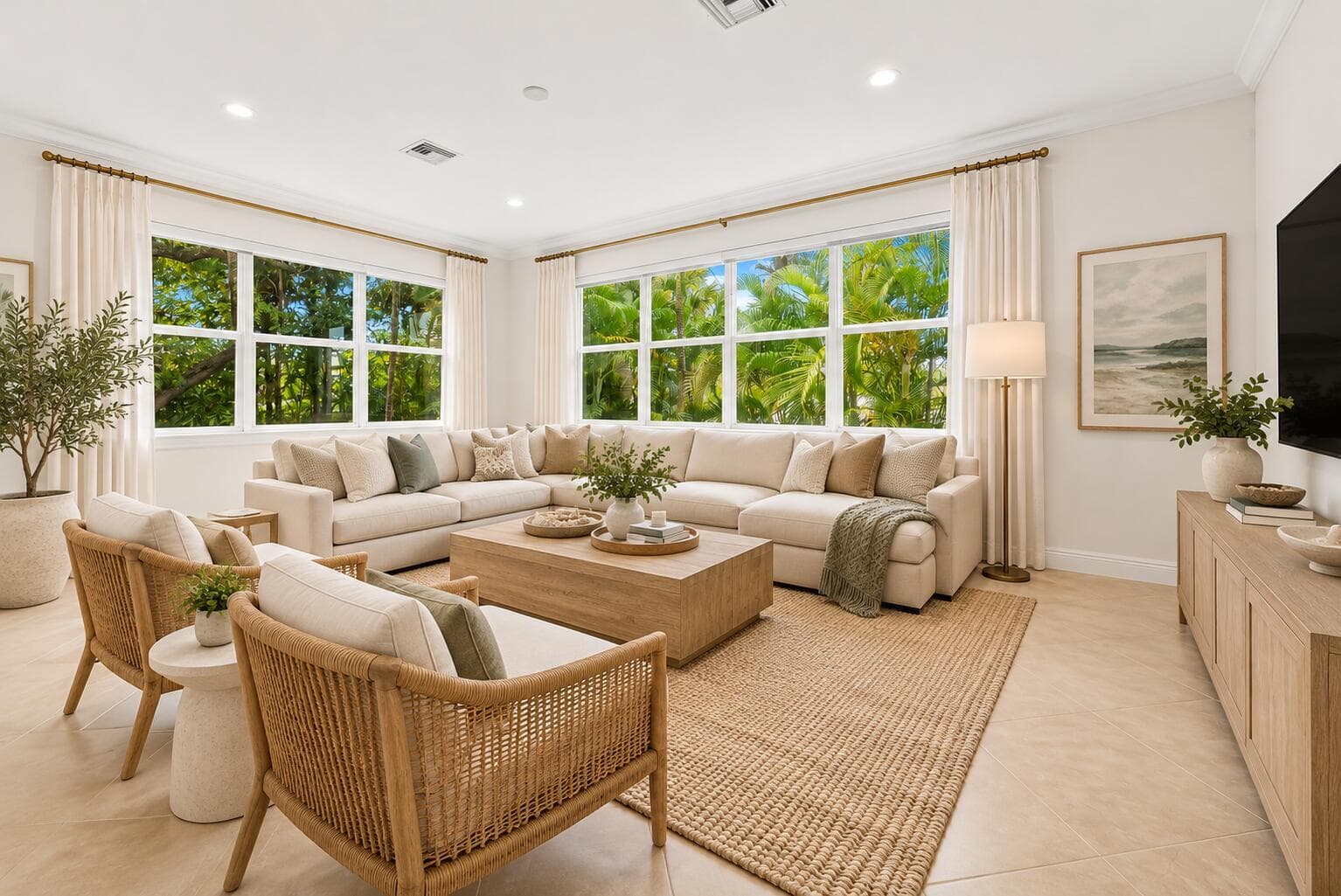 Bright Coastal Living Room Retreat