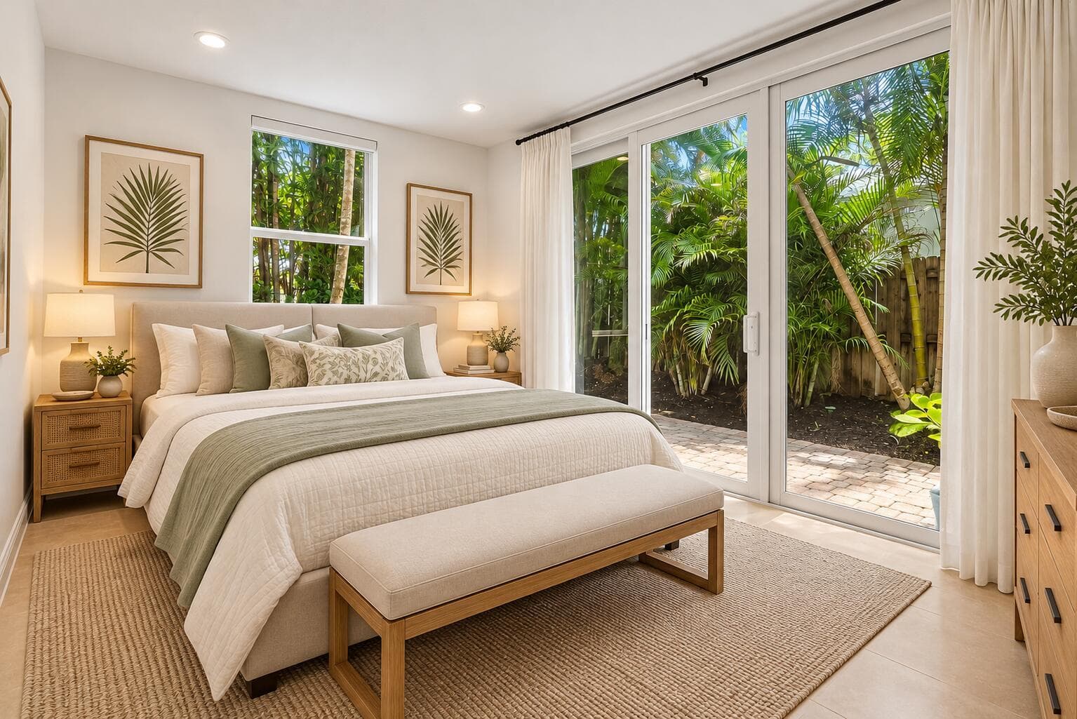 Serene Tropical Garden Bedroom