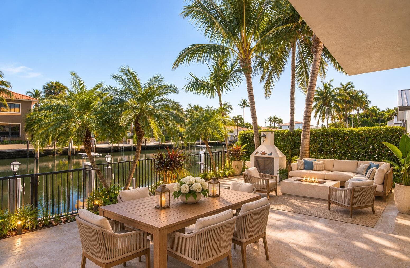 Luxe Tropical Waterfront Patio 2