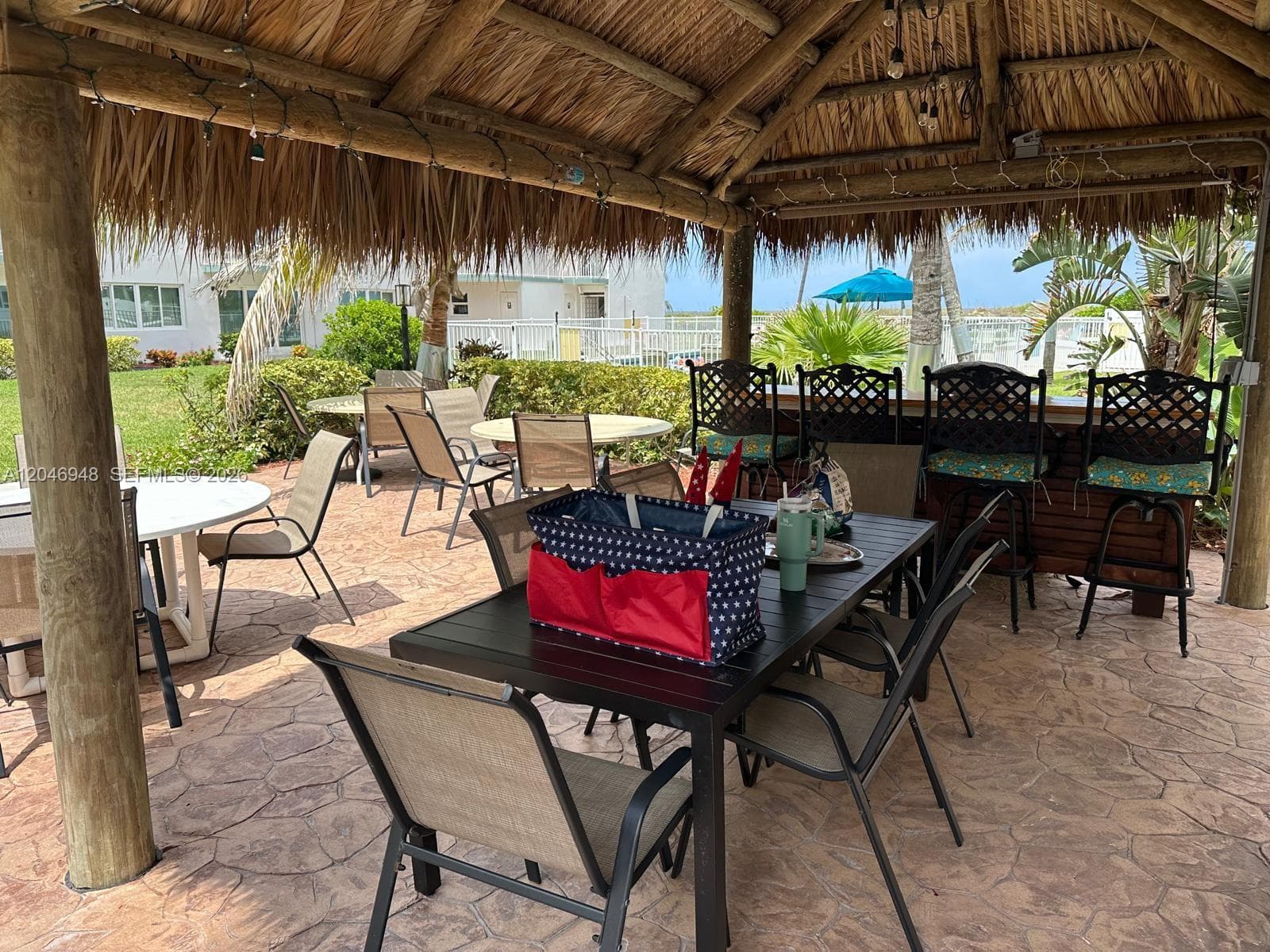 Tiki area with tables