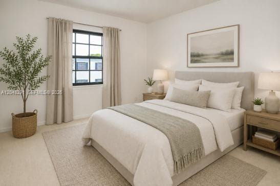 Bedroom is Virtually staged