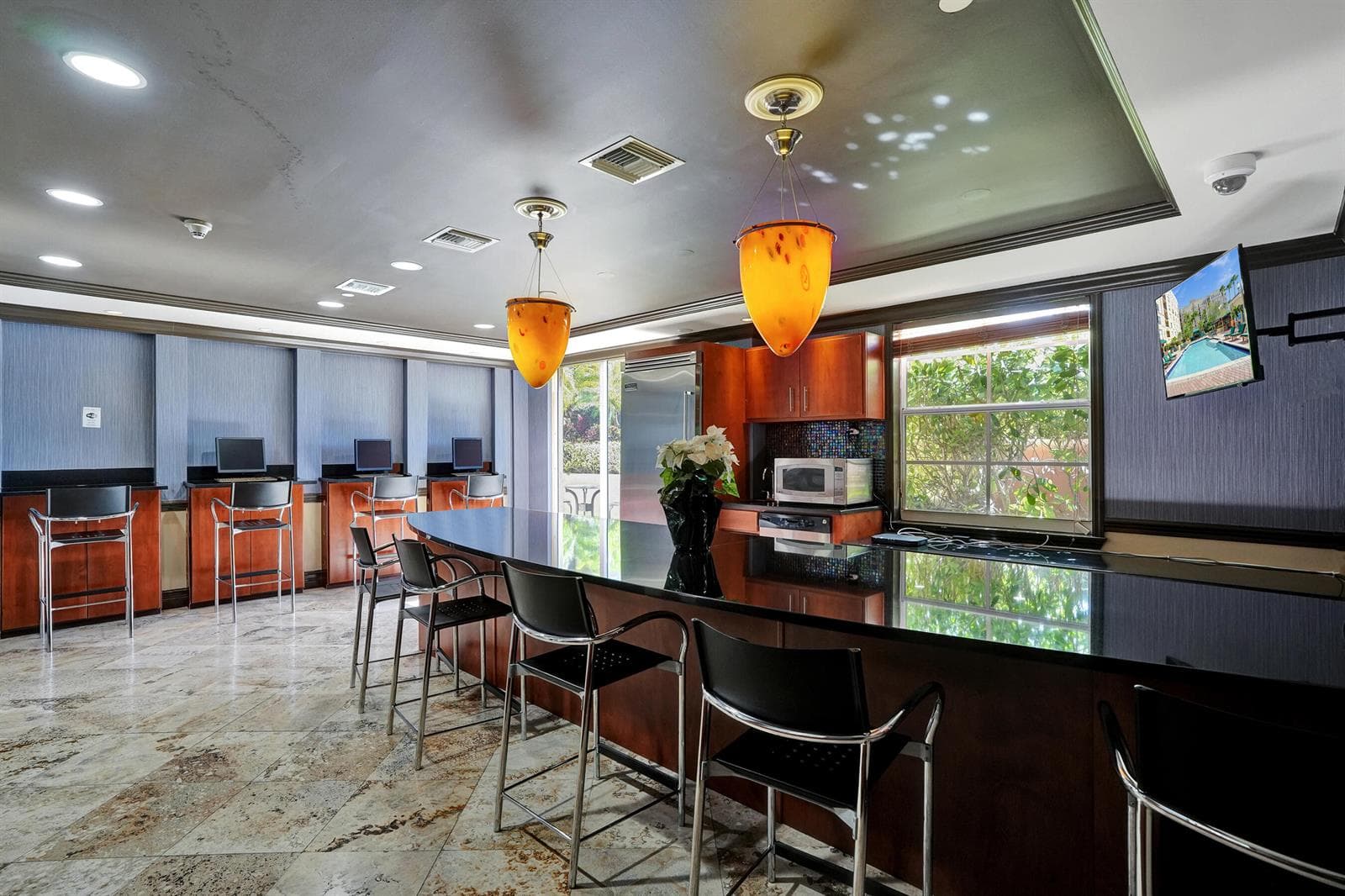Indoor pool kitchen