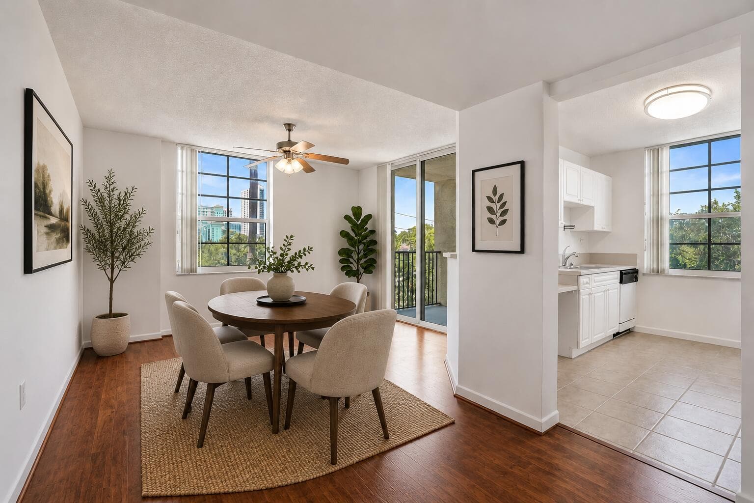 Virtually Staged dining Room