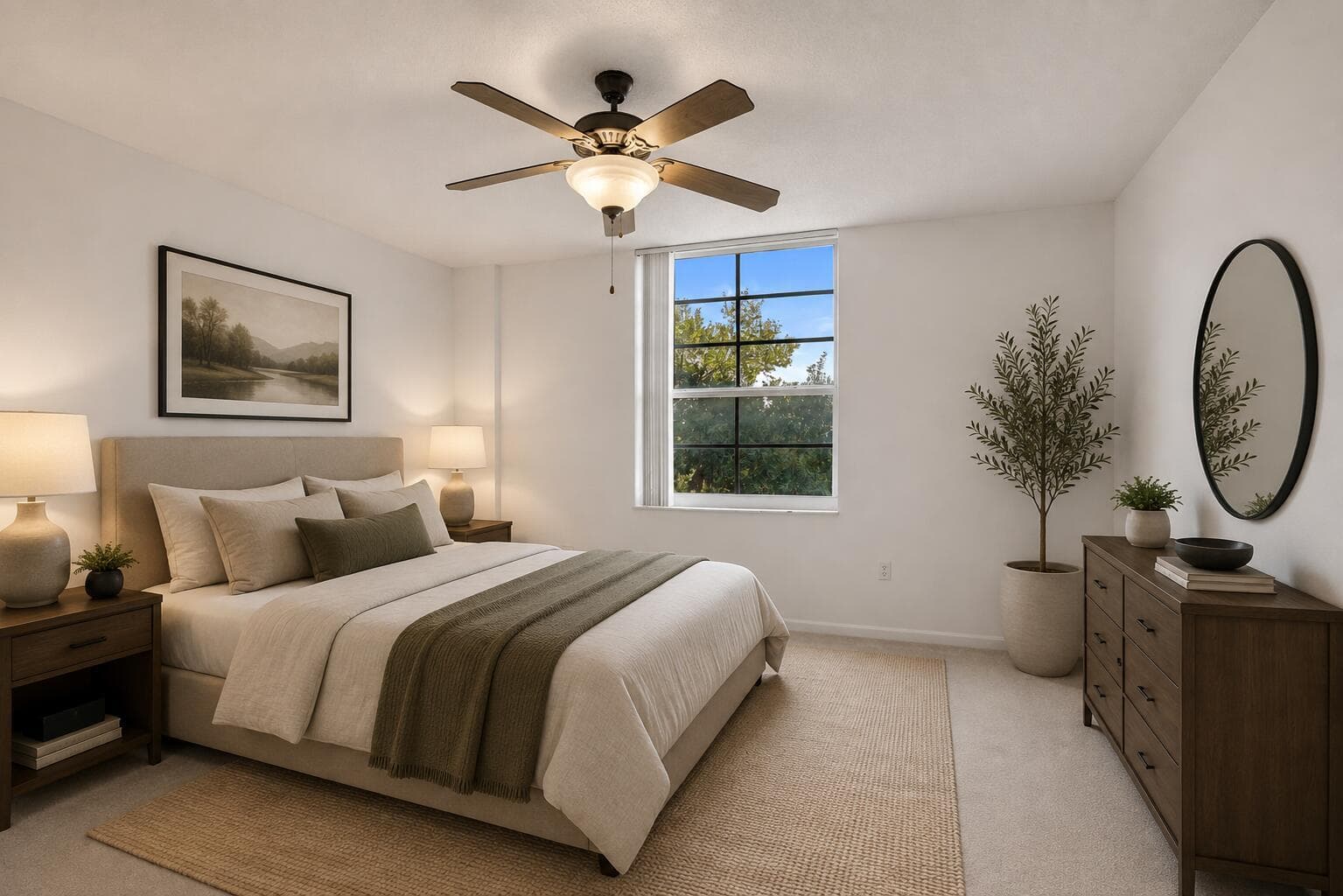 Virtually Staged Main Bedroom