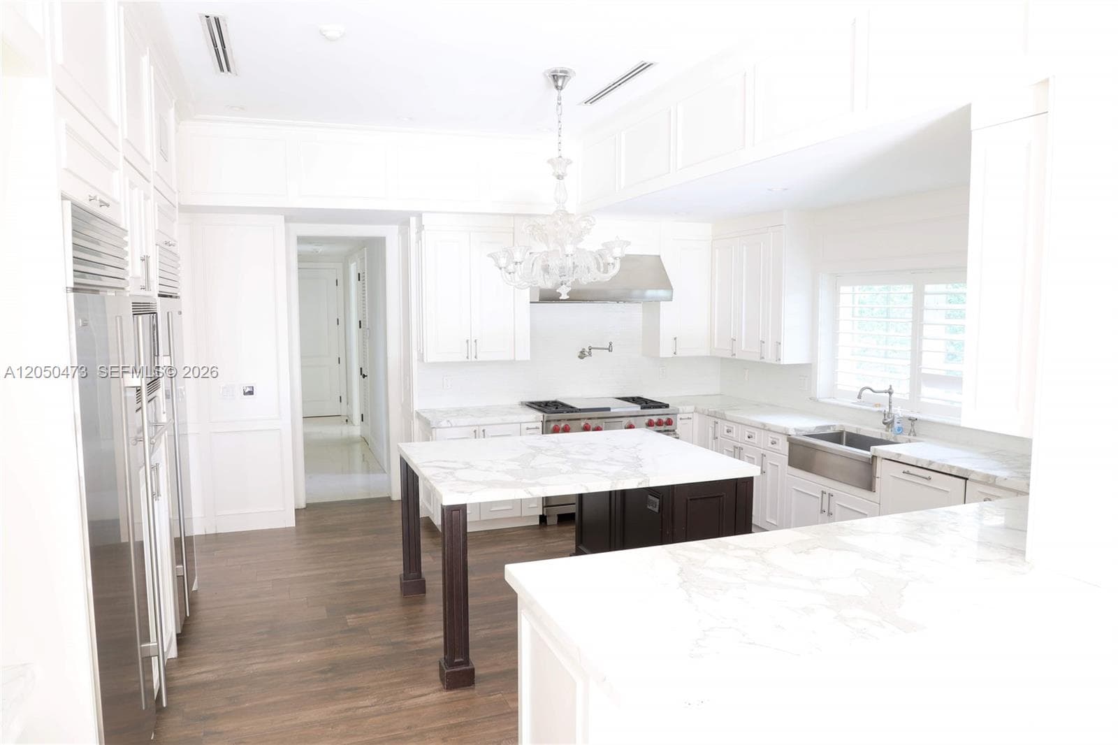 with brand new cabinets and 2 large refrigerators