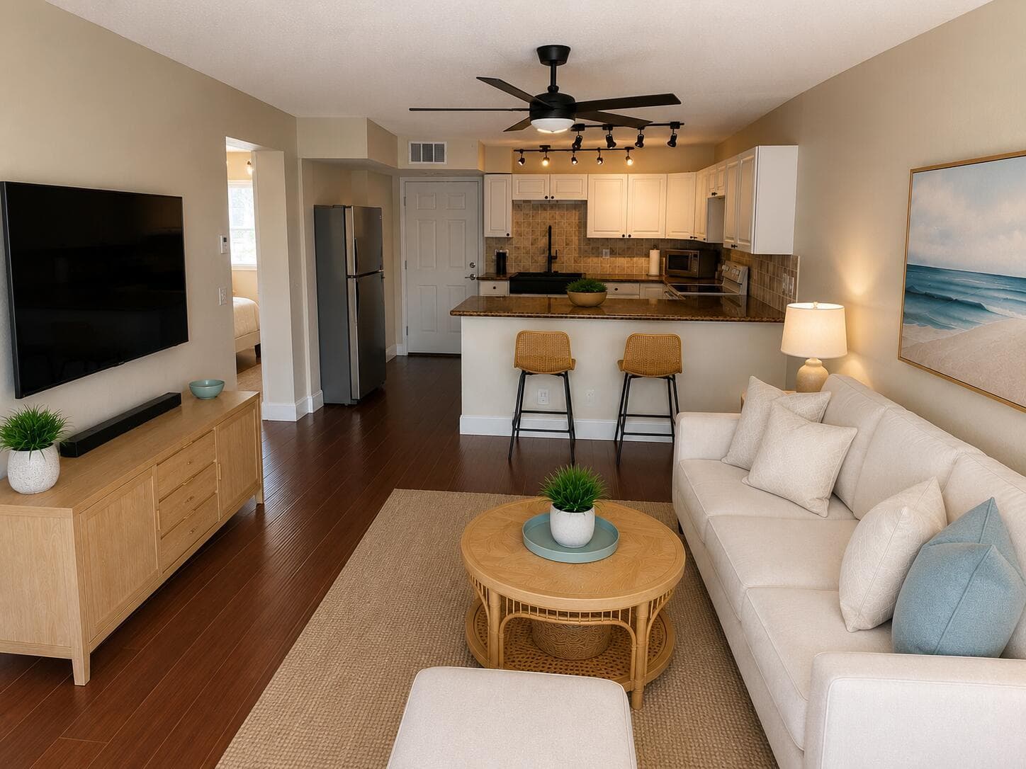Living room staged 3