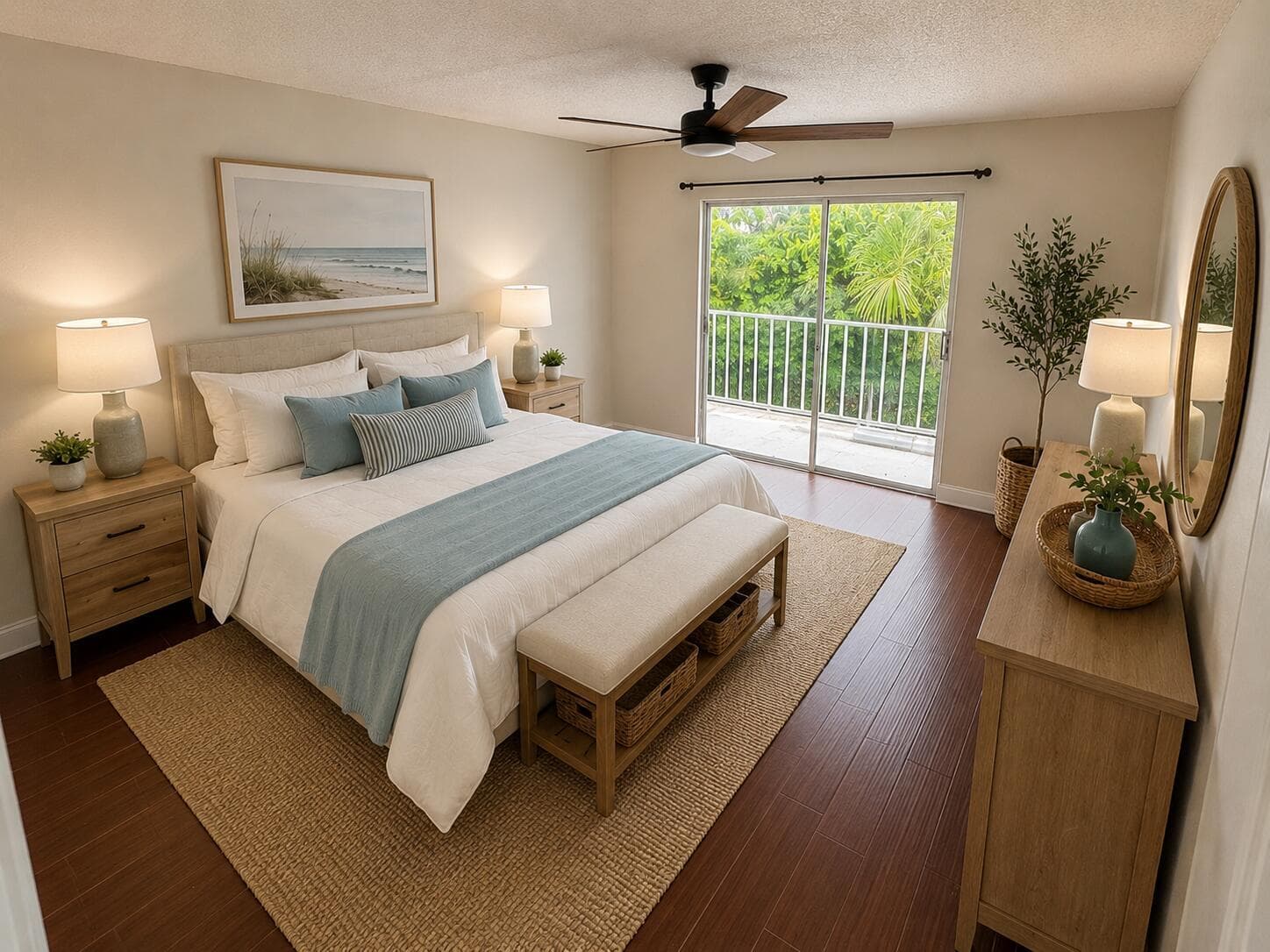Master bedroom staged 1