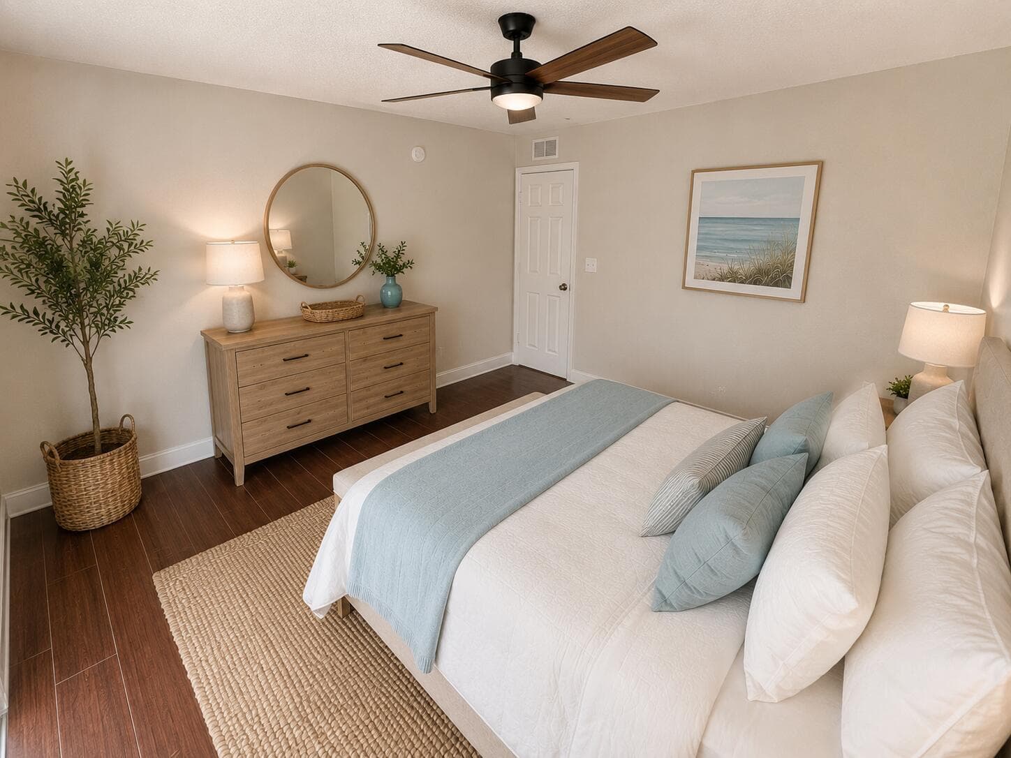 Master bedroom staged 2